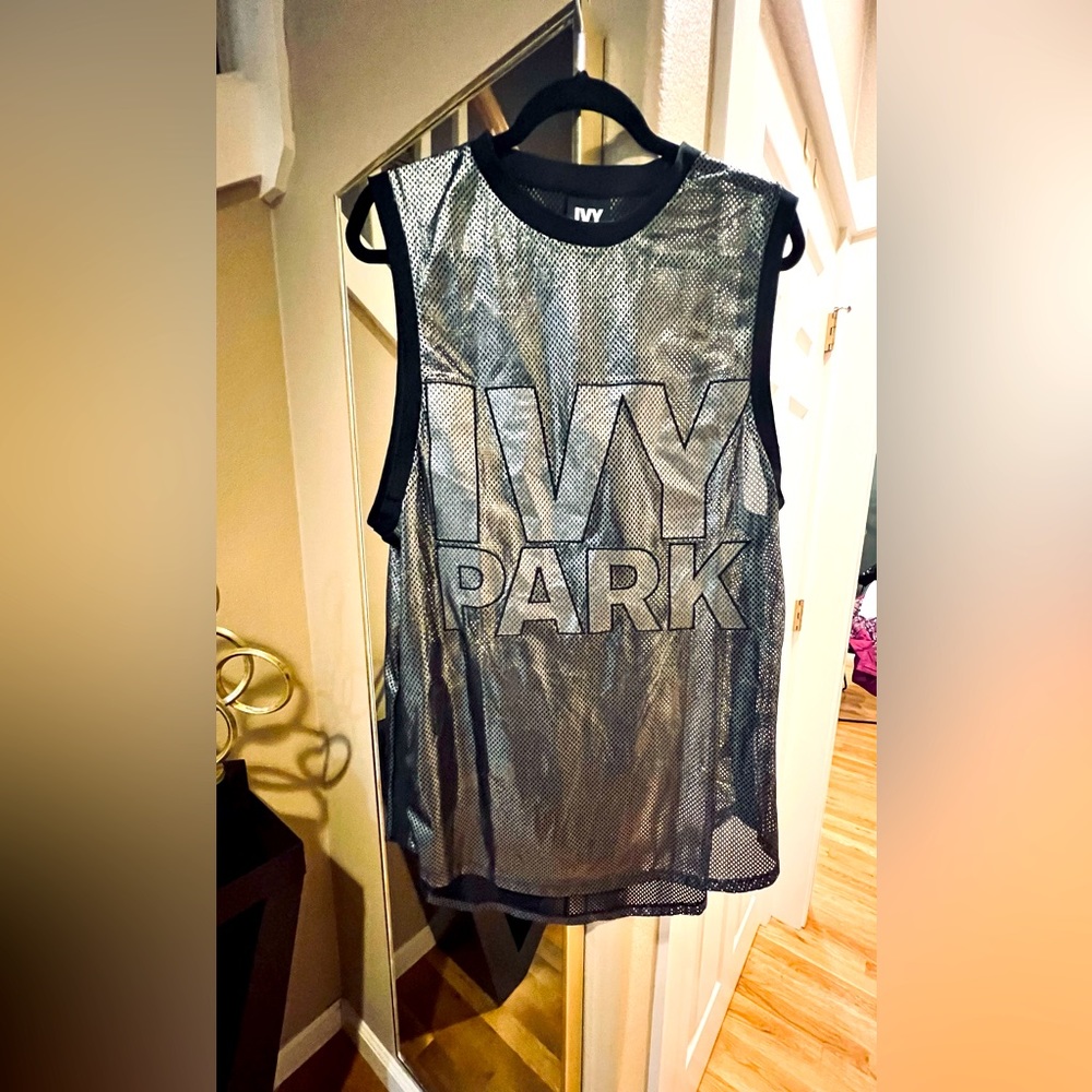 Beach coverup/ sport, mini,silver and black